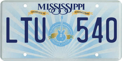 MS license plate LTU540