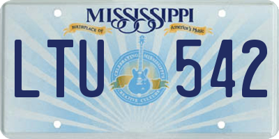 MS license plate LTU542