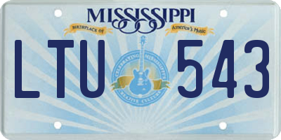 MS license plate LTU543