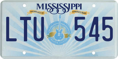 MS license plate LTU545
