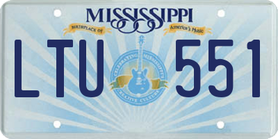 MS license plate LTU551