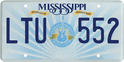 MS license plate LTU552