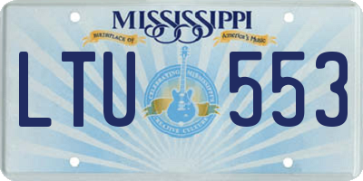 MS license plate LTU553
