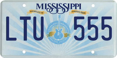 MS license plate LTU555