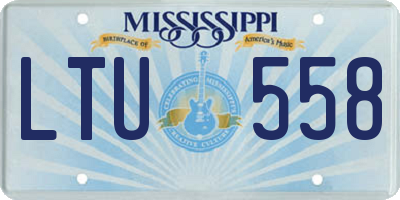 MS license plate LTU558