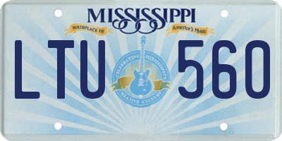 MS license plate LTU560