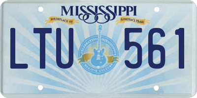 MS license plate LTU561
