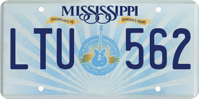 MS license plate LTU562
