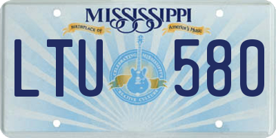 MS license plate LTU580