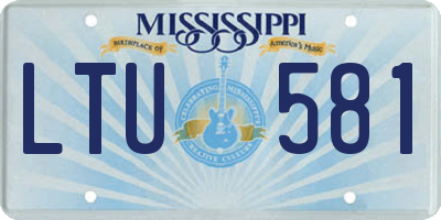 MS license plate LTU581