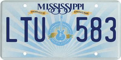 MS license plate LTU583