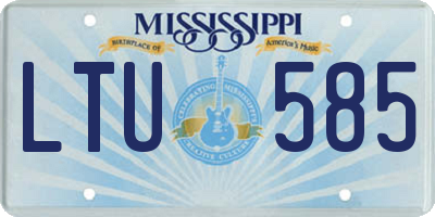 MS license plate LTU585