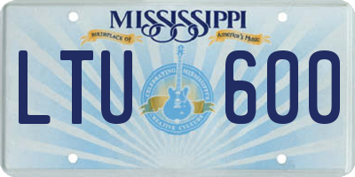 MS license plate LTU600