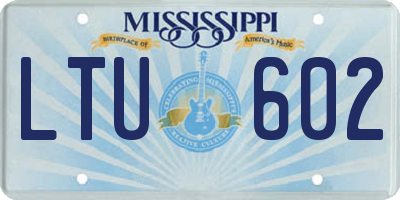 MS license plate LTU602