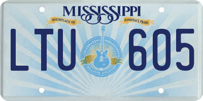 MS license plate LTU605