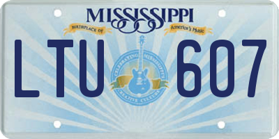 MS license plate LTU607