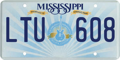 MS license plate LTU608