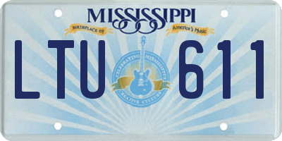 MS license plate LTU611