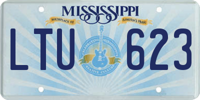 MS license plate LTU623