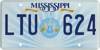 MS license plate LTU624