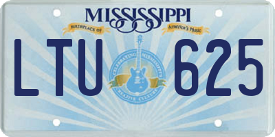 MS license plate LTU625