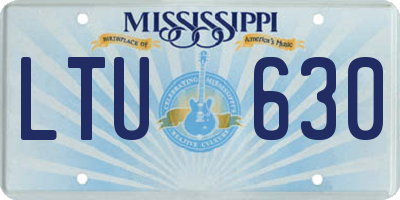 MS license plate LTU630