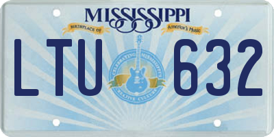 MS license plate LTU632
