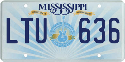 MS license plate LTU636