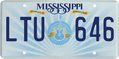 MS license plate LTU646
