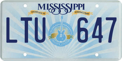 MS license plate LTU647