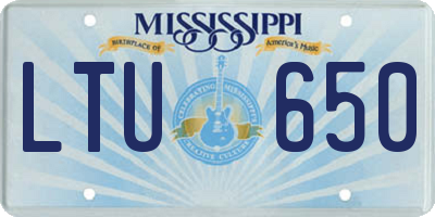 MS license plate LTU650