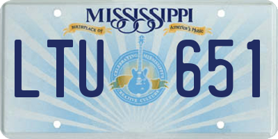 MS license plate LTU651