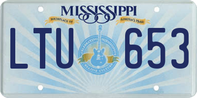 MS license plate LTU653