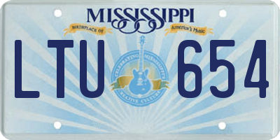 MS license plate LTU654