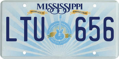 MS license plate LTU656