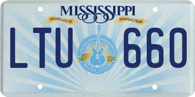 MS license plate LTU660