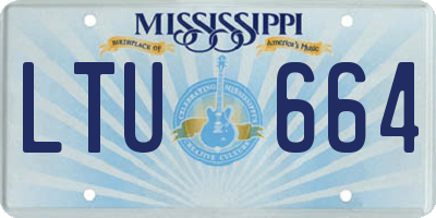 MS license plate LTU664
