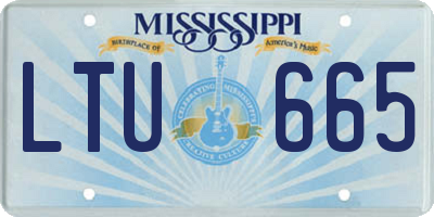 MS license plate LTU665