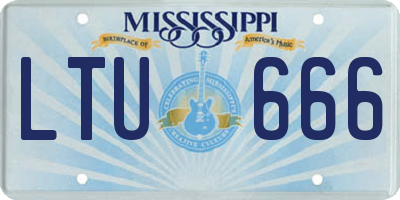 MS license plate LTU666