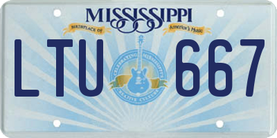 MS license plate LTU667