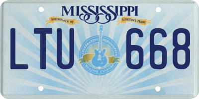 MS license plate LTU668