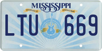 MS license plate LTU669