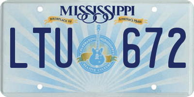 MS license plate LTU672