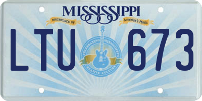 MS license plate LTU673