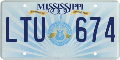 MS license plate LTU674