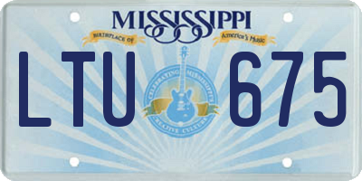 MS license plate LTU675