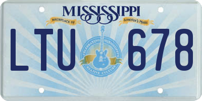 MS license plate LTU678