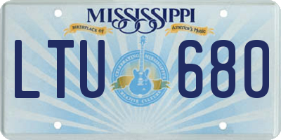 MS license plate LTU680