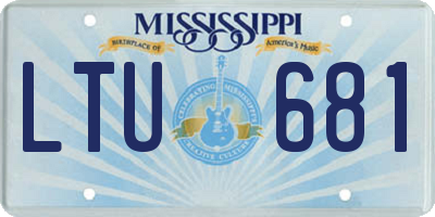 MS license plate LTU681
