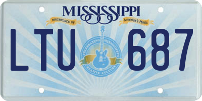 MS license plate LTU687